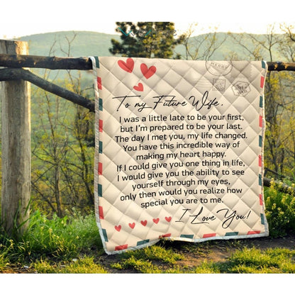 To My Future Wife Letter Printed Quilt
