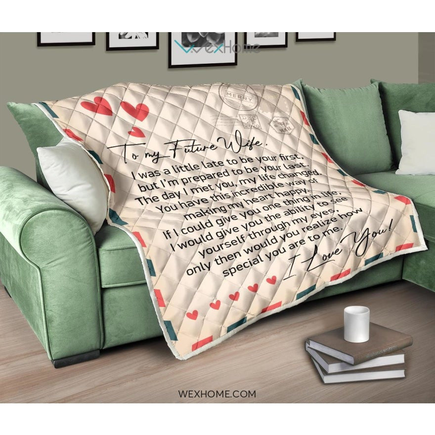 To My Future Wife Letter Printed Quilt