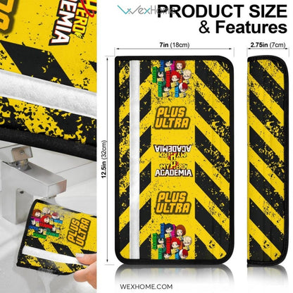 My Hero Academia Anime Seat Belt Covers | MHA Chibi Warning Zone Belt Covers