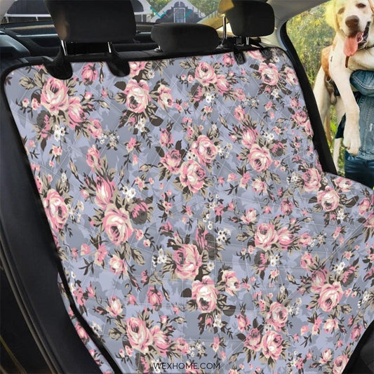 Vintage Pink Rose Flower Print Pet Car Seat Cover