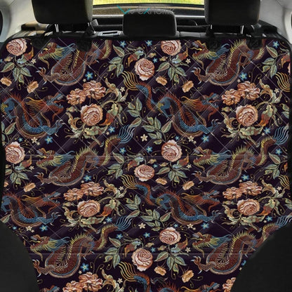 Vintage Chinese Dragon Floral Print Pet Car Seat Cover