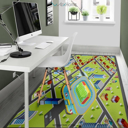 Road Map Educational Nursery Area Rug