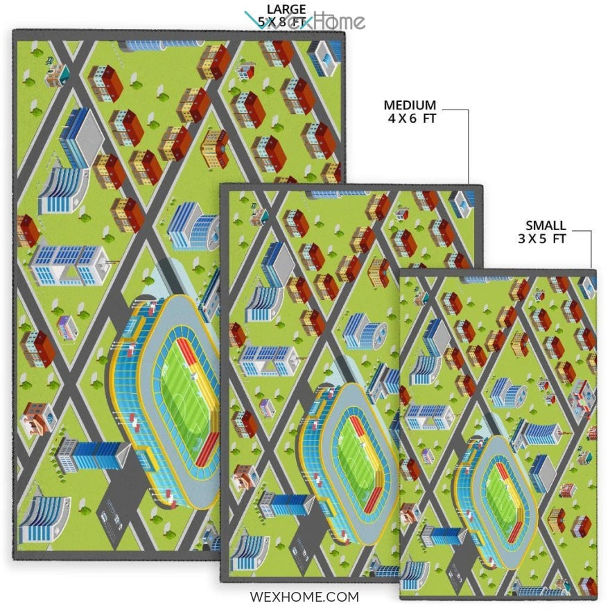 Road Map Educational Nursery Area Rug