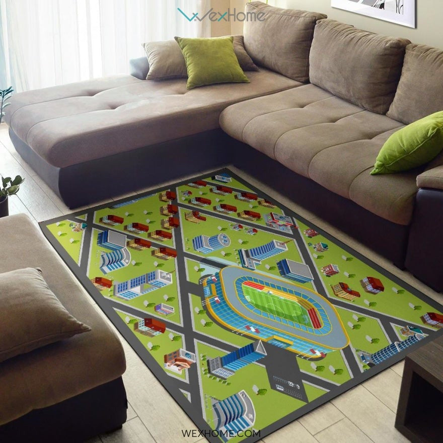 Road Map Educational Nursery Area Rug