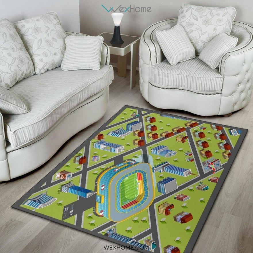 Road Map Educational Nursery Area Rug