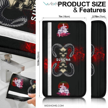 Jujutsu Kaisen Anime Seat Belt Covers | Sukuna Cow Skull Belt Covers