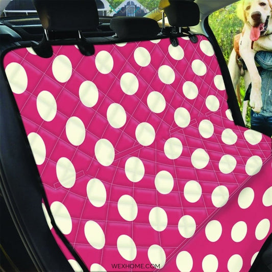 Vintage Red Polka Dot Pet Car Seat Cover