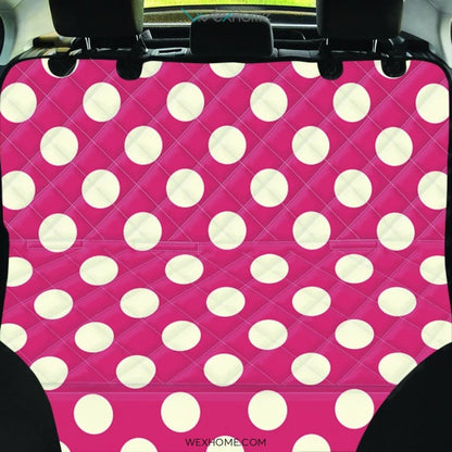 Vintage Red Polka Dot Pet Car Seat Cover