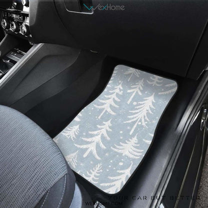 Christmas Tree Winter Forest Pattern Front And Back Car Mats