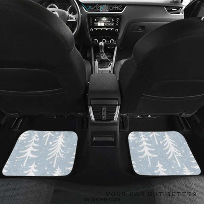 Christmas Tree Winter Forest Pattern Front And Back Car Mats
