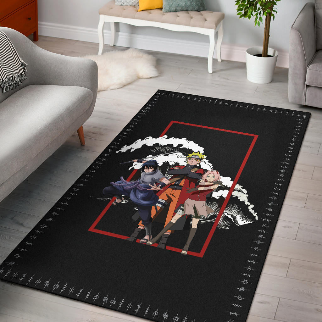 Naruto Anime Area Rug Team 7 Naruto Sasuke Sakura Fighting Rugs Home Decor