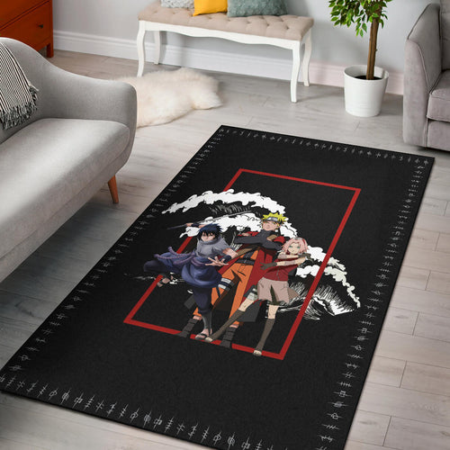 Naruto Anime Area Rug Team 7 Naruto Sasuke Sakura Fighting Rugs Home Decor
