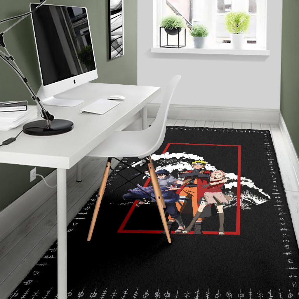 Naruto Anime Area Rug Team 7 Naruto Sasuke Sakura Fighting Rugs Home Decor