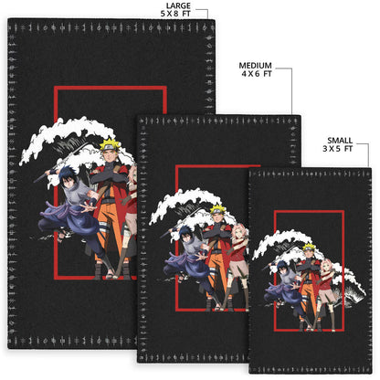 Naruto Anime Area Rug Team 7 Naruto Sasuke Sakura Fighting Rugs Home Decor
