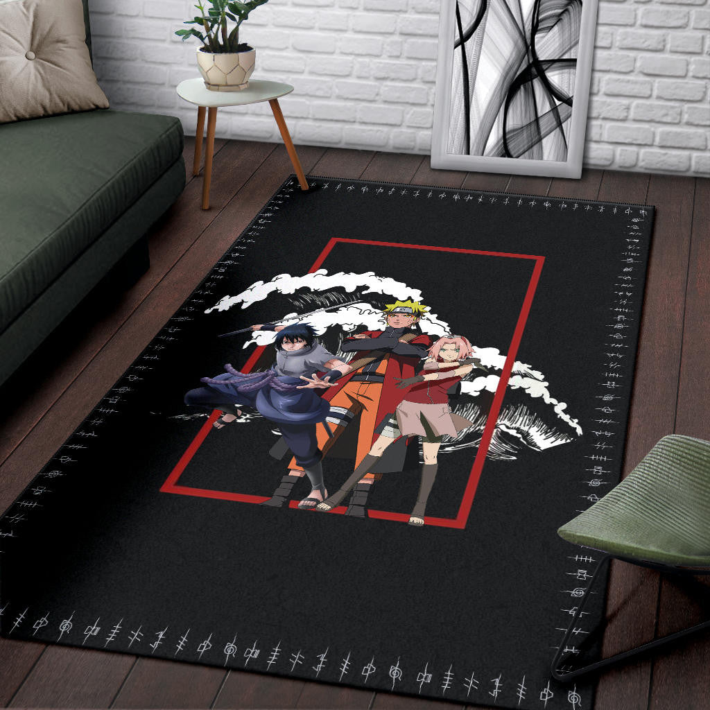 Naruto Anime Area Rug Team 7 Naruto Sasuke Sakura Fighting Rugs Home Decor
