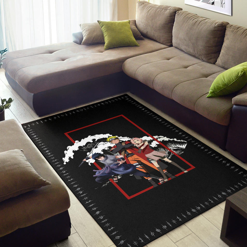 Naruto Anime Area Rug Team 7 Naruto Sasuke Sakura Fighting Rugs Home Decor