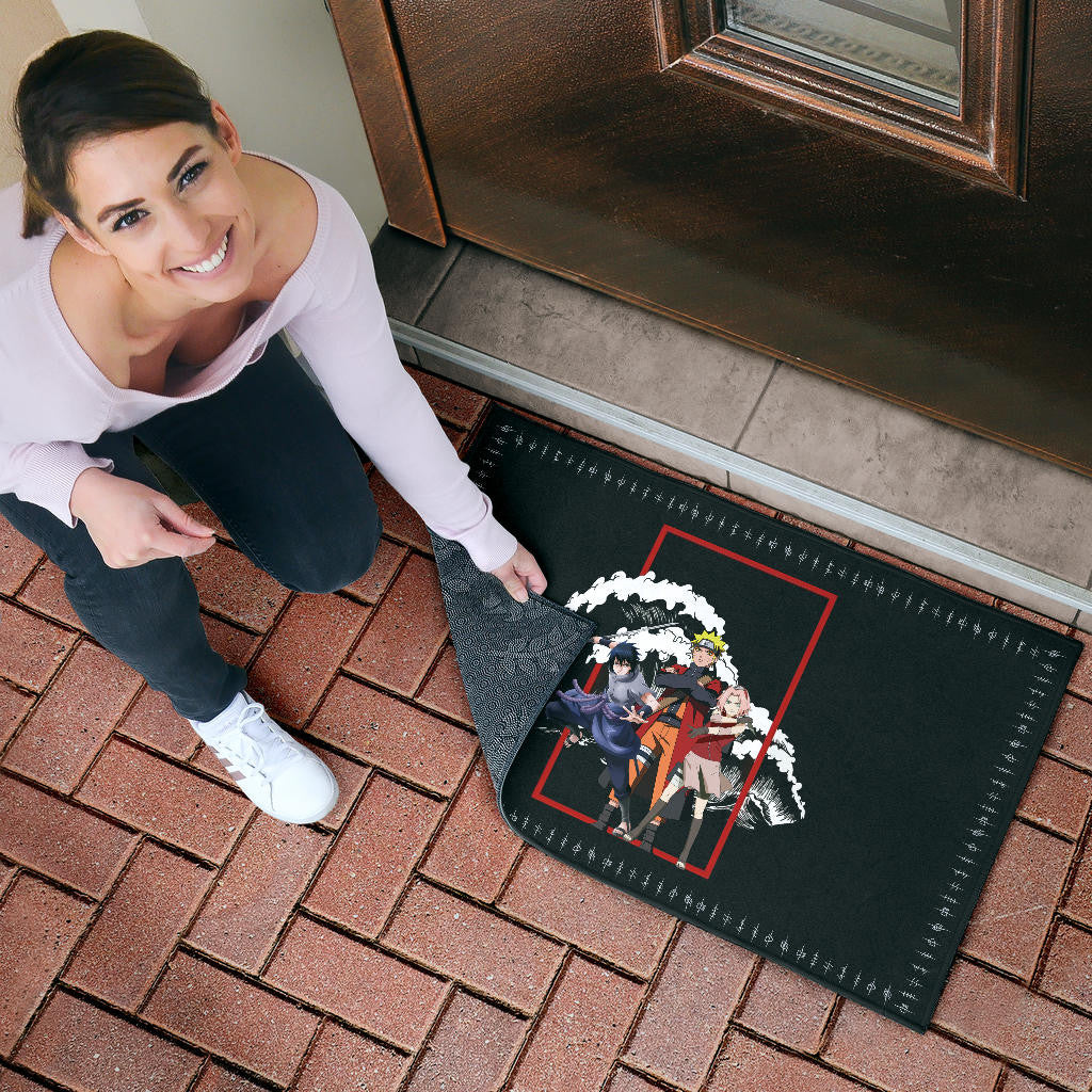 Naruto Anime Door Mat Team 7 Naruto Sasuke Sakura Fighting Door Mat Home Decor