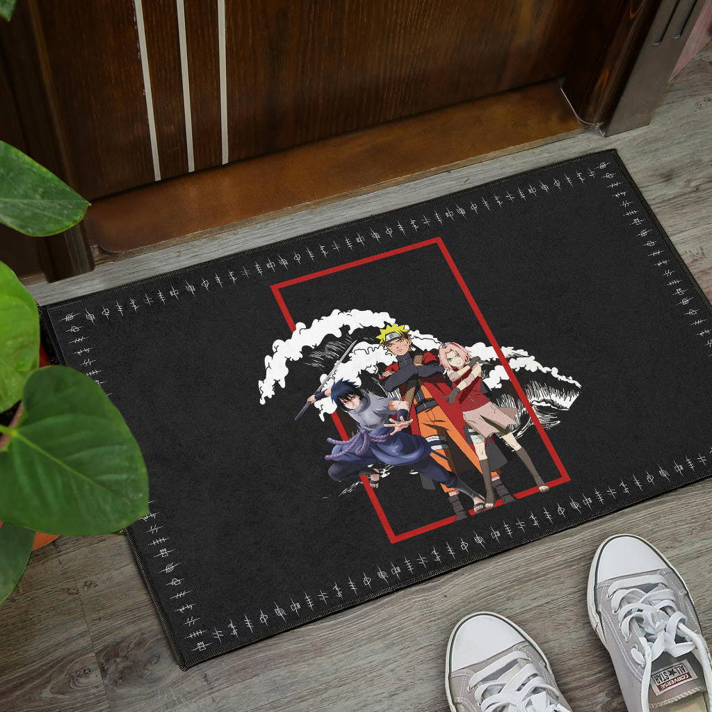 Naruto Anime Door Mat Team 7 Naruto Sasuke Sakura Fighting Door Mat Home Decor