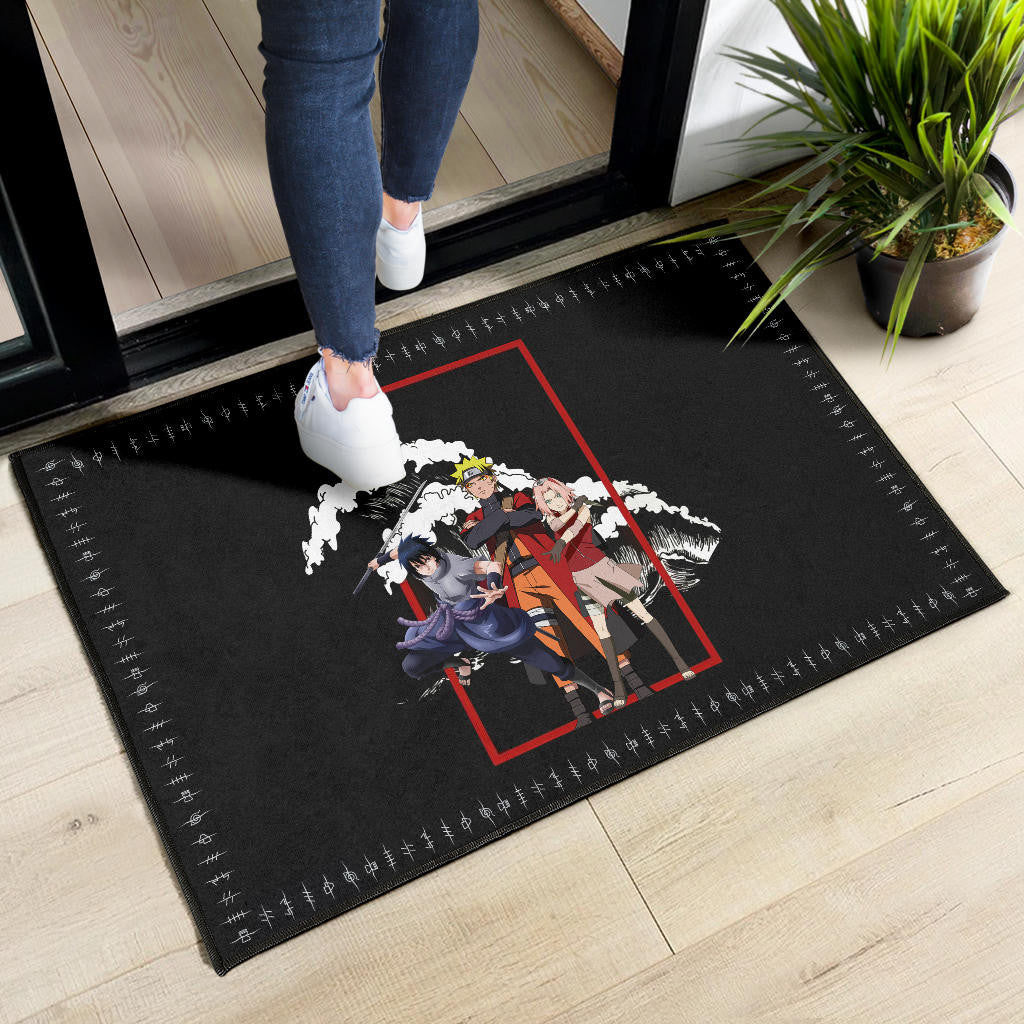 Naruto Anime Door Mat Team 7 Naruto Sasuke Sakura Fighting Door Mat Home Decor