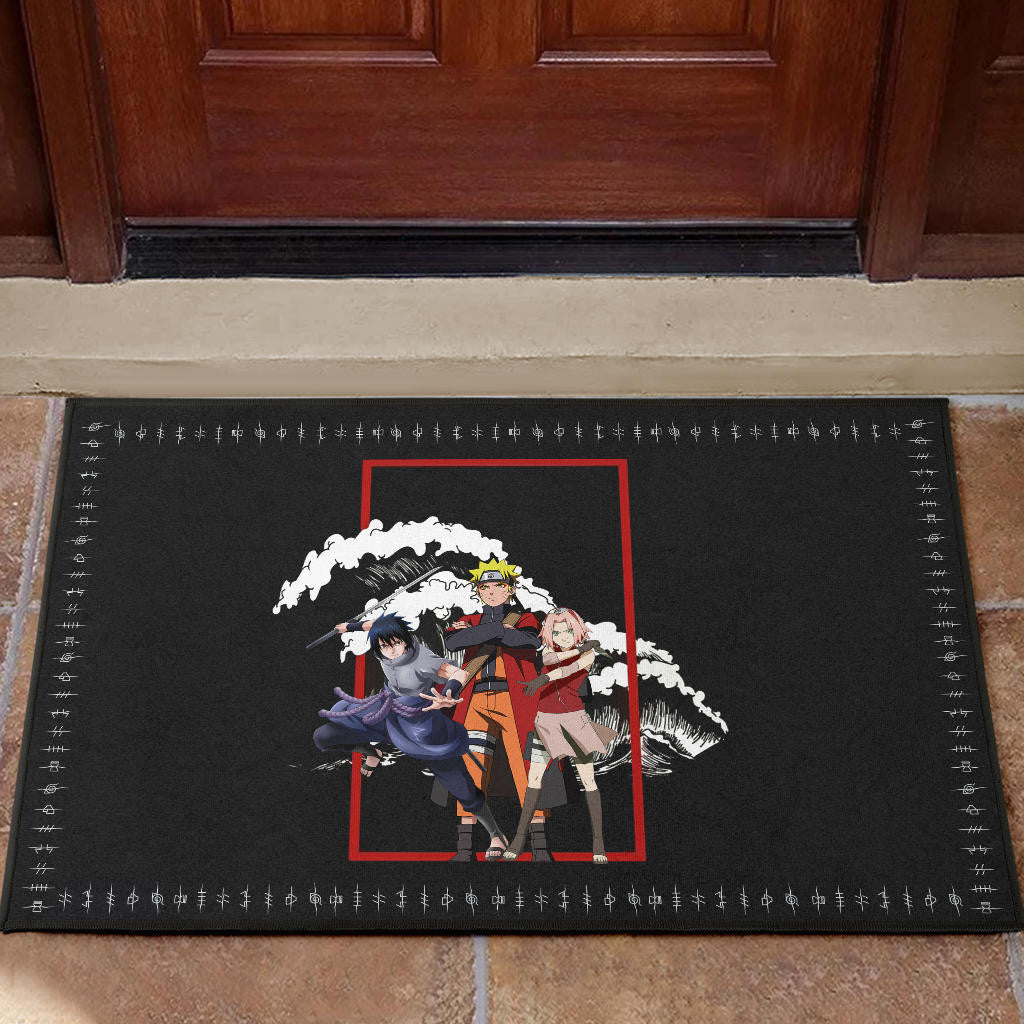 Naruto Anime Door Mat Team 7 Naruto Sasuke Sakura Fighting Door Mat Home Decor