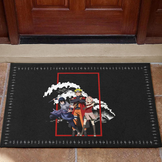 Naruto Anime Door Mat Team 7 Naruto Sasuke Sakura Fighting Door Mat Home Decor