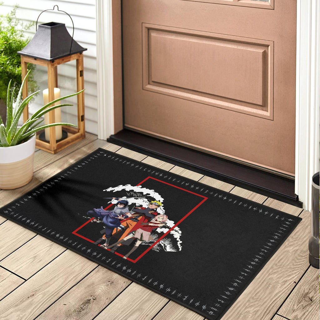 Naruto Anime Door Mat Team 7 Naruto Sasuke Sakura Fighting Door Mat Home Decor