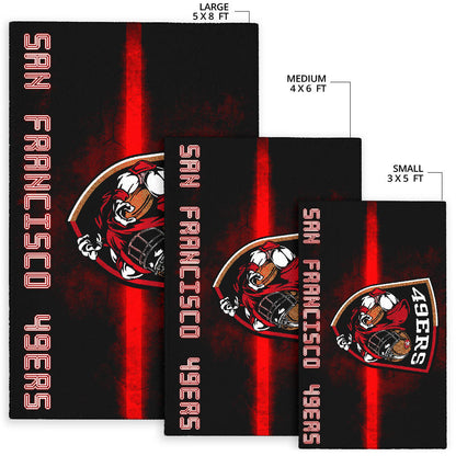 San Francisco American Football 49ers Football Ers Player On Shield Artwork Area Rug Home Decor