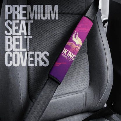 Minnesota Vikings American Football Team Giant Viking Holding Rugby Running Pink Purple Seat Belt Covers