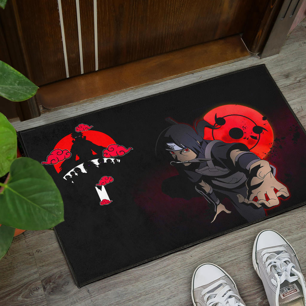 Naruto Anime Itachi Uchiha Spy Akatsuki Members Silhouette Door Mat Home Decor