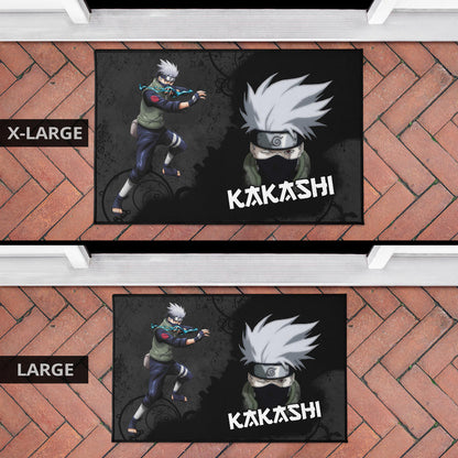 Naruto Anime Kakashi Hatake Sharingan Copy Ninja Black Door Mat Home Decor