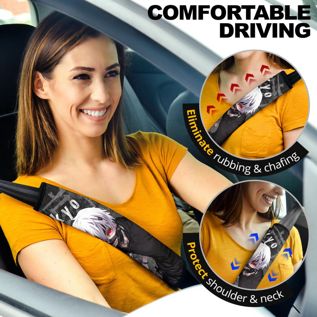 Tokyo Ghoul Anime Naughty Ken Kaneki Come On Black White Seat Belt Covers