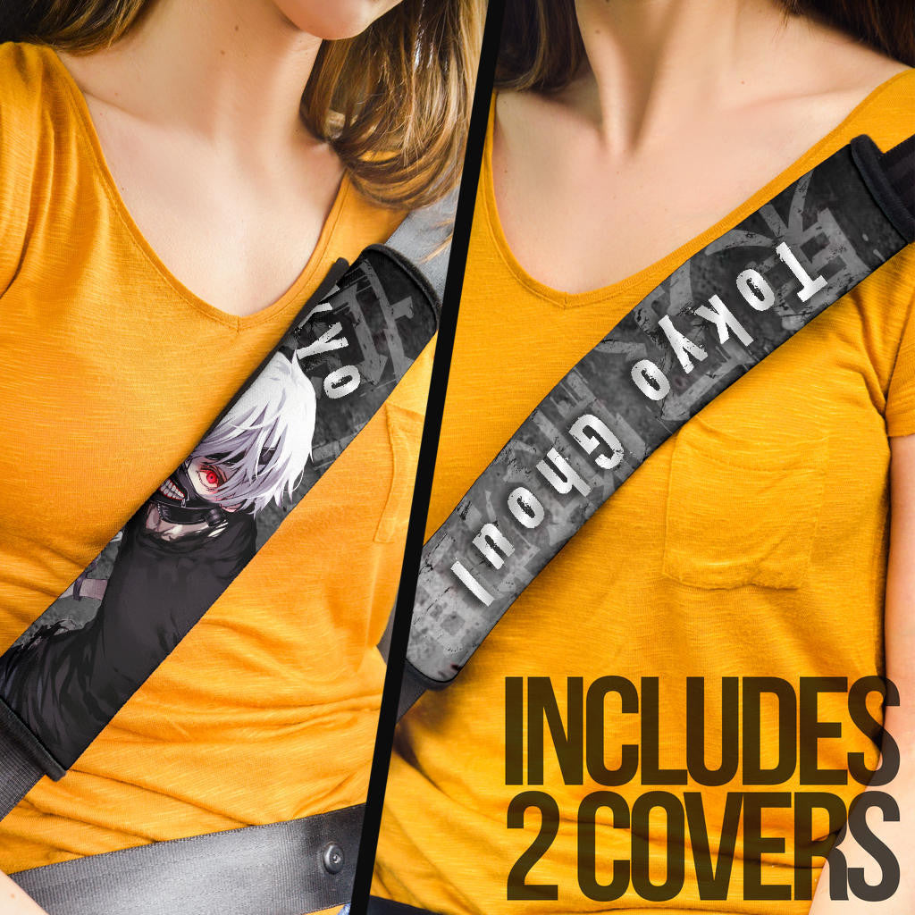 Tokyo Ghoul Anime Naughty Ken Kaneki Come On Black White Seat Belt Covers