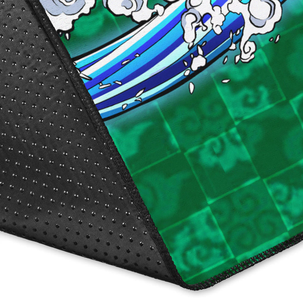 Demon Slayer Anime Tanjiro Water Breath Power Green Background Area Rug Home Decor