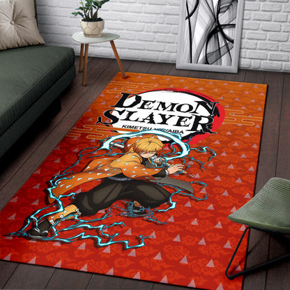 Demon Slayer Anime Zenitsu Sleeping Lightning Breath Power Area Rug Home Decor