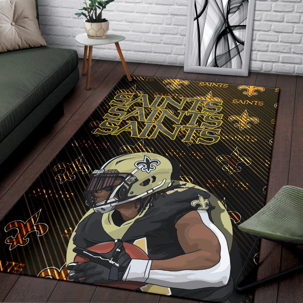 New Orleans Saints American Football Team Minimal Player Artwork Saints Patterns Area Rug Home Decor