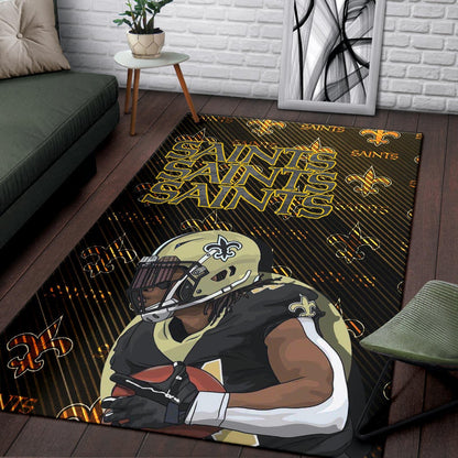 New Orleans Saints American Football Team Minimal Player Artwork Saints Patterns Area Rug Home Decor