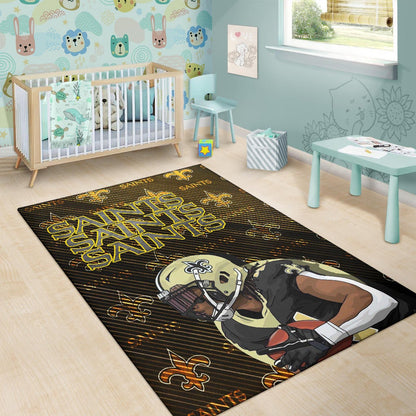 New Orleans Saints American Football Team Minimal Player Artwork Saints Patterns Area Rug Home Decor