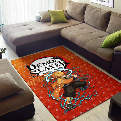 Demon Slayer Anime Zenitsu Sleeping Lightning Breath Power Area Rug Home Decor