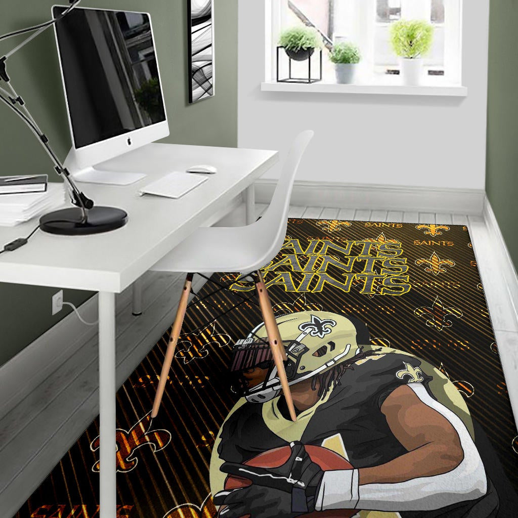 New Orleans Saints American Football Team Minimal Player Artwork Saints Patterns Area Rug Home Decor