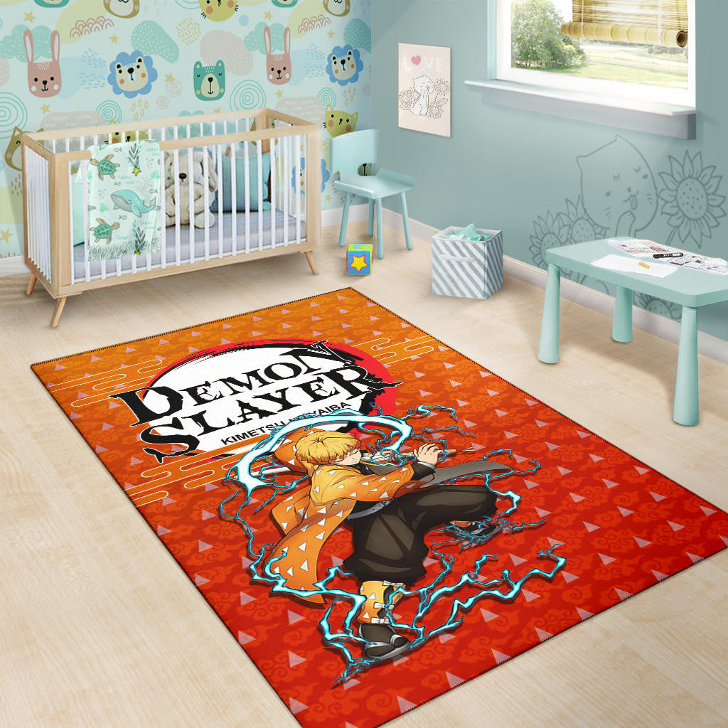 Demon Slayer Anime Zenitsu Sleeping Lightning Breath Power Area Rug Home Decor