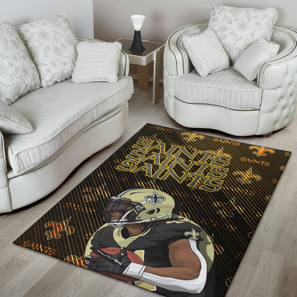 New Orleans Saints American Football Team Minimal Player Artwork Saints Patterns Area Rug Home Decor