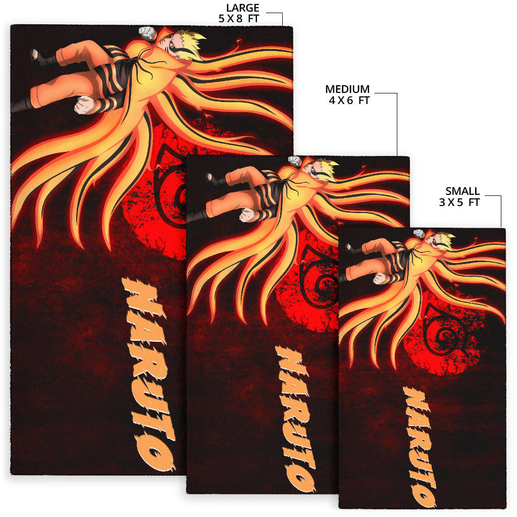 Naruto Anime Naruto Nine Tails Red And Black Area Rug Home Decor