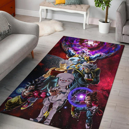 Dragon Ball Anime DB Super Saiyan Goku Vs Villains Red Galaxy Area Rug Home Decor