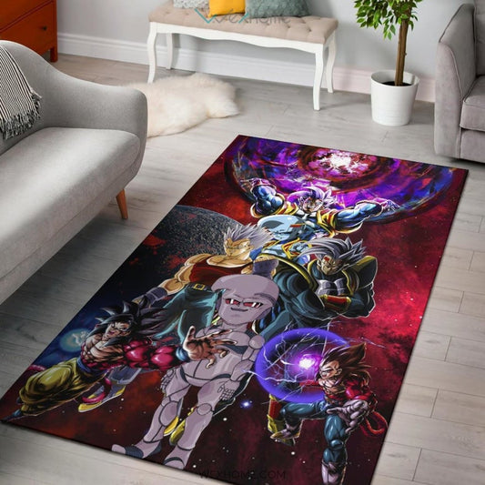 Dragon Ball Anime DB Super Saiyan Goku Vs Villains Red Galaxy Area Rug Home Decor