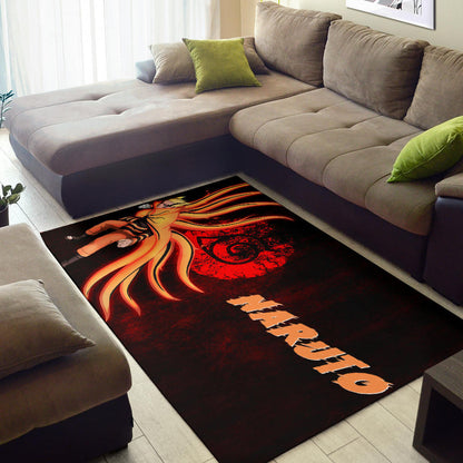 Naruto Anime Naruto Nine Tails Red And Black Area Rug Home Decor