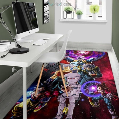 Dragon Ball Anime DB Super Saiyan Goku Vs Villains Red Galaxy Area Rug Home Decor