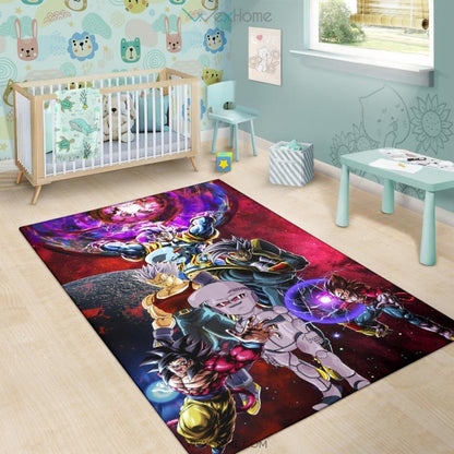 Dragon Ball Anime DB Super Saiyan Goku Vs Villains Red Galaxy Area Rug Home Decor