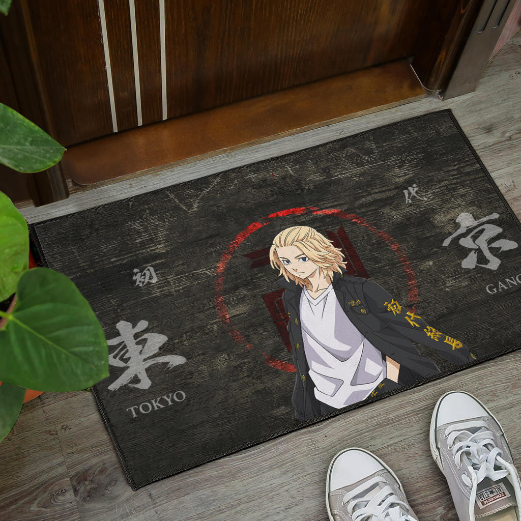 Tokyo Revengers Anime Cool Mikey Gang Kanji Text Door Mat Home Decor