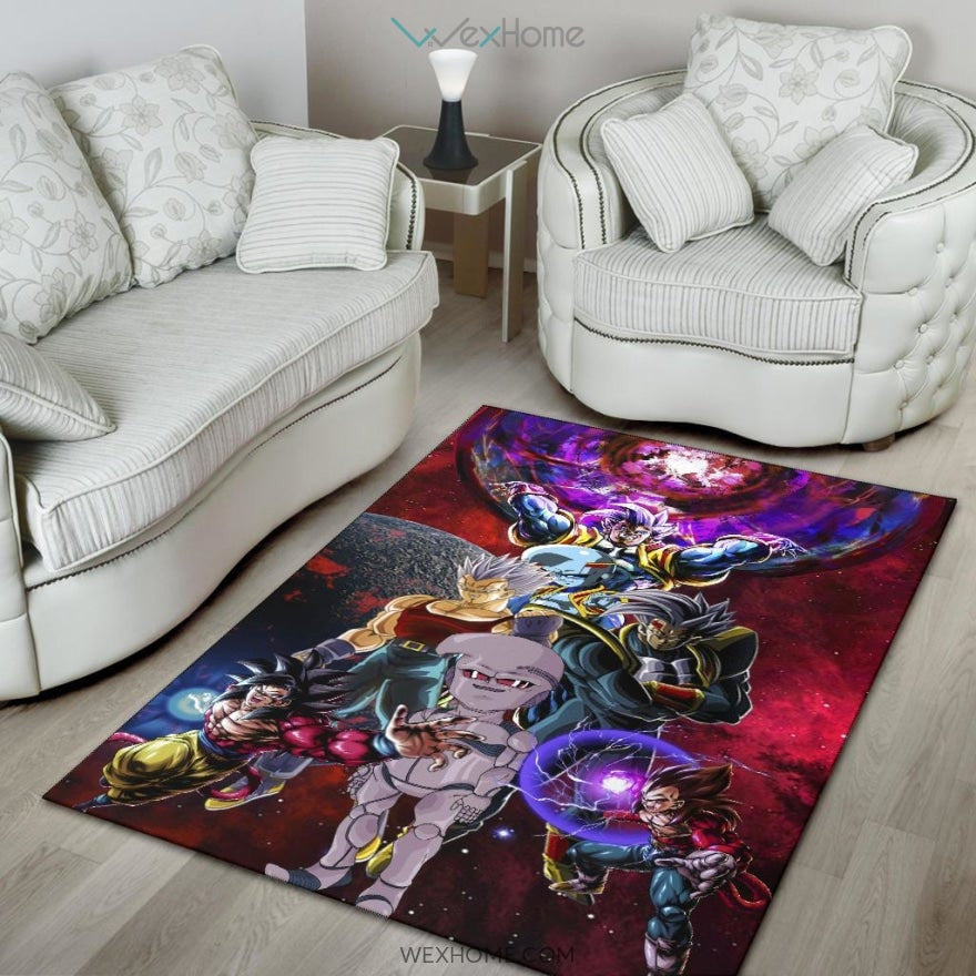 Dragon Ball Anime DB Super Saiyan Goku Vs Villains Red Galaxy Area Rug Home Decor