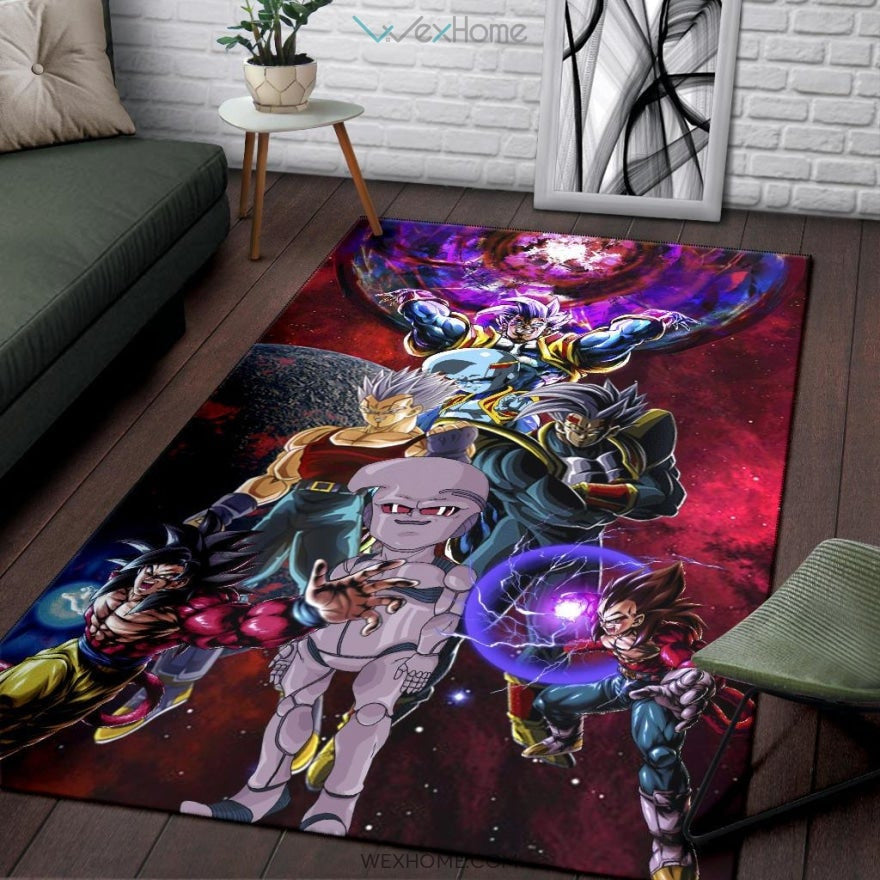 Dragon Ball Anime DB Super Saiyan Goku Vs Villains Red Galaxy Area Rug Home Decor